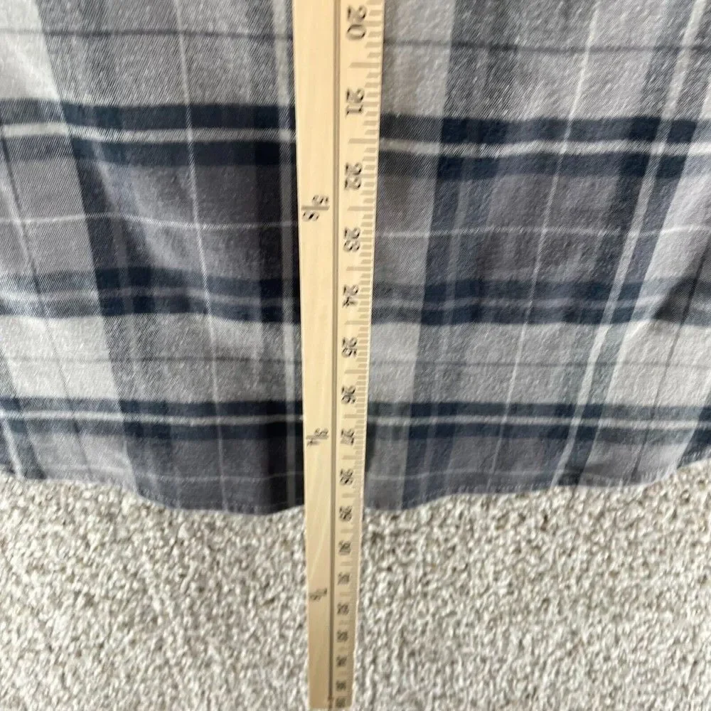 Cabela's Shirt Womens Small‎ Grey Plaid Tunic Pullover Outdoors Casual Cotton